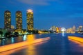 River Traffic Bangkok city