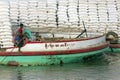 Cargo Boat - Irrawaddy River - Myanmar (Burma) Royalty Free Stock Photo