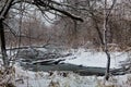 River and trees in snow covered George Wyth State Park