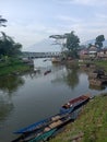 River Tuntang and Fisherman beautiful bacground