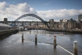 River Tyne at Newcastle and three bridges Royalty Free Stock Photo