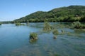 River Una on a summer day in Hrvatska Kostajnica, Croatia