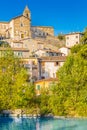 River under medieval village in Italy Royalty Free Stock Photo