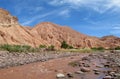 River in valle Quitor, San Pedro de Atacama desert Royalty Free Stock Photo