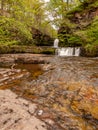 Two waterfalls on the river Nedd Royalty Free Stock Photo