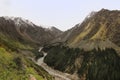The river valley in Ala Archa National Park in May, Kyrgyzstan