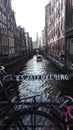 View of canals of amsterdam detail Royalty Free Stock Photo
