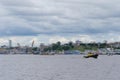 River view of the busy port of Manaus with a lot of ferries and boats. Location: Manaus, Brazil Royalty Free Stock Photo