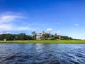 River view of Charleston swamp and homes Royalty Free Stock Photo