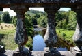 View of River Through Old Stone Bridge Parapet Royalty Free Stock Photo
