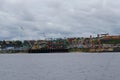 River view of the port of Manaus with a lot of colorful stacked containers. Location: Manaus, Brazil Royalty Free Stock Photo