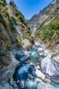 River view with  rocks along in Taroko gorge Royalty Free Stock Photo