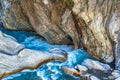 River view with  rocks along in Taroko gorge Royalty Free Stock Photo