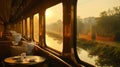 River View From Train Window Royalty Free Stock Photo