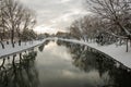 River Views during snowy winter Royalty Free Stock Photo