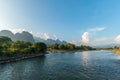 River at the village of Vang Vien Royalty Free Stock Photo