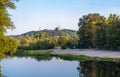 River Vorskla Orthodox church on the mountain Royalty Free Stock Photo