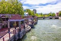 River Walk Pavilions On Truckee River In Reno Royalty Free Stock Photo