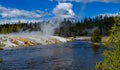 River with warm water in the valley of the Yellowstone National Park, USA Royalty Free Stock Photo