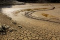 Drought cracked river