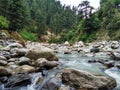 A river water flowing through the Mountains Royalty Free Stock Photo