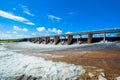 Pembrokeshire, Wales, Dam, Overflowing, Running Water Royalty Free Stock Photo