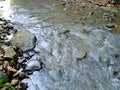 River water flows on the rocks Royalty Free Stock Photo