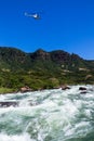 River Water Rapids Valley Helicopter Royalty Free Stock Photo