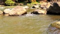 River water recedes due to the dry season