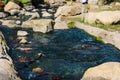 River water rushing over the rocks at Kenneth Hahn Recreation Area in Los Angeles Royalty Free Stock Photo