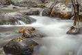 River water stones leaves autumn Royalty Free Stock Photo