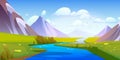 River water stream and mountain summer landscape. Royalty Free Stock Photo