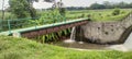 River waterfall bridge nature grass Royalty Free Stock Photo