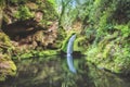 River waterfall in jungle interior