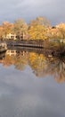 River Wensum in Autumn at Fye Bridge, Norwich, Norfolk, England