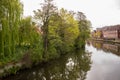 A view down the River Wensum in the city of Norwich, Norfolk