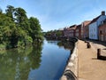 River Wensum and Historic Buildings, Norwich, Norfolk, UK