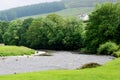 River Wharfe and Meadows near Burnsall, Wharfedale, Yorkshire Dales, England, UK