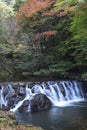 River wier with overflowing water Royalty Free Stock Photo