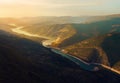 River winding in the mountain aerial view Royalty Free Stock Photo