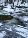 River winter snow watercourse Royalty Free Stock Photo