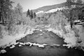 River during winter in val pusteria Royalty Free Stock Photo