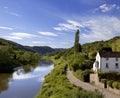 River wye the wye valley gloucestershire monmouthshire wales eng Royalty Free Stock Photo