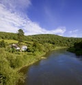 River wye the wye valley gloucestershire monmouthshire wales eng Royalty Free Stock Photo