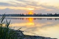 Riverbank at sunset Royalty Free Stock Photo