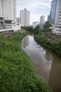 Riverbed sewage channel