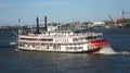 Riverboat the Natchez cruising down on the Mississippi River in New Orleans Royalty Free Stock Photo