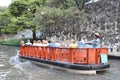 Riverboat on the Riverwalk in San Antonio, Texas Royalty Free Stock Photo