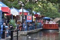 Riverboat on the Riverwalk in San Antonio, Texas Royalty Free Stock Photo