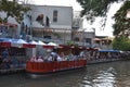 Riverboat on the Riverwalk in San Antonio, Texas Royalty Free Stock Photo